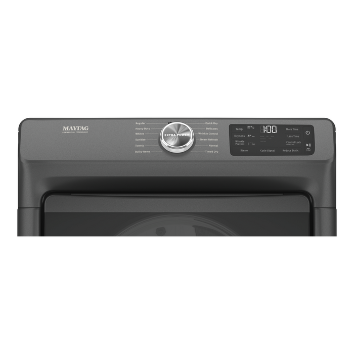 Maytag 7.3 Cu. Ft. Electric Dryer with Steam - Volcano Black - Stackable - YMED6630MBK