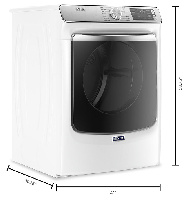 Maytag 7.3 Cu. Ft. Smart Gas Dryer with Steam - White - Stackable - MGD8630HW