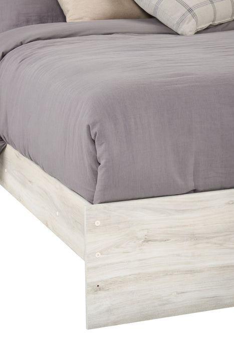 Abby Panel Bed with Headboard & Frame, LED, USB, White - Full Size