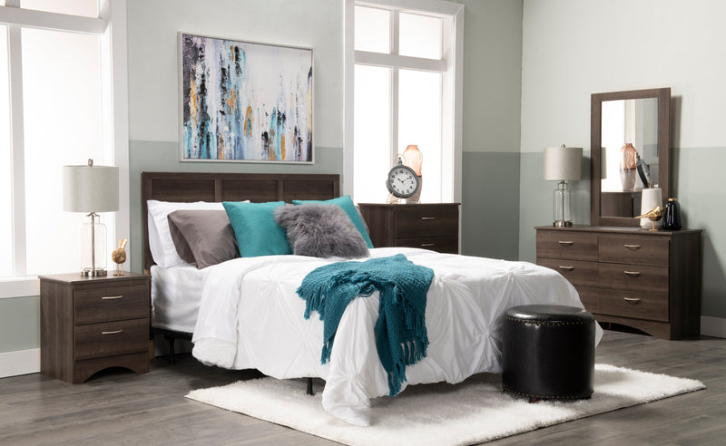 Aida Bedside 2-Drawer Nightstand, 19.2\"W x 22.2\"H, Made in Canada - Brown