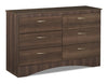 Aida Bedroom 6-Drawer Dresser, 49.5\"W x 29.8\"H, Made in Canada - Brown