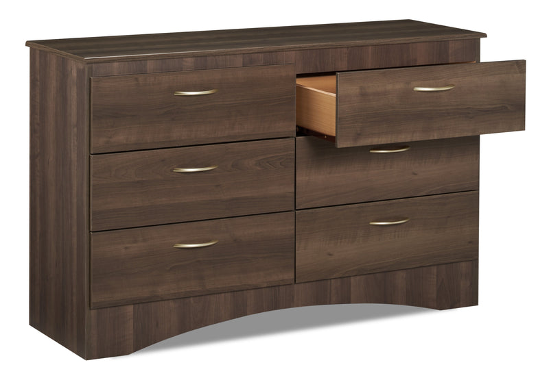 Aida Bedroom 6-Drawer Dresser, 49.5\"W x 29.8\"H, Made in Canada - Brown