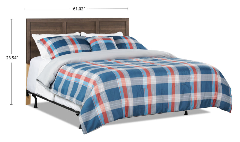 Aida Panel Headboard, Made in Canada, Brown - Queen Size