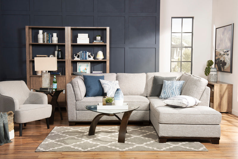 Aimy 28\" Linen Look Fabric Accent Chair with Cylindrical Wood Legs - Light Grey