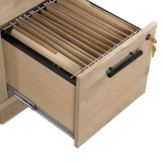 Akira 29.53\" Executvie Office Desk with 6-Drawers - Prime Oak