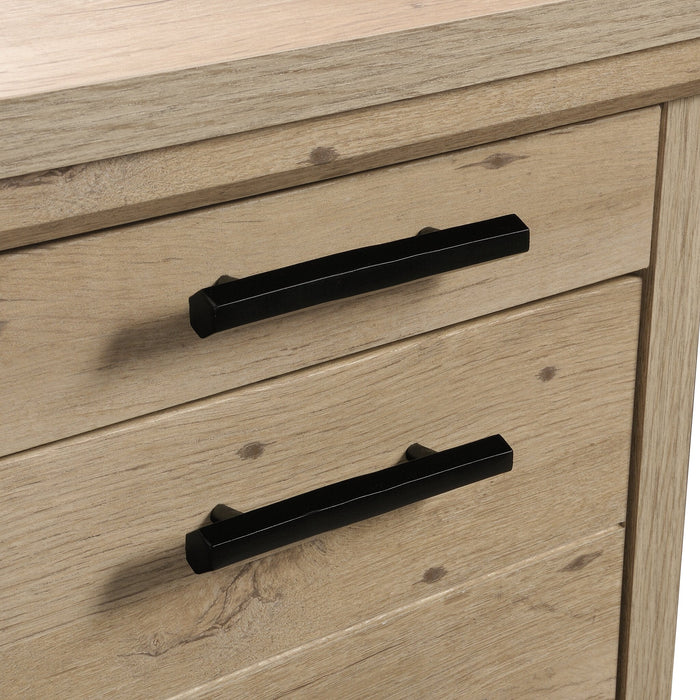 Akira 29.53\" Executvie Office Desk with 6-Drawers - Prime Oak