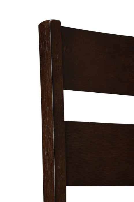 Astoria Counter-Height Dining Chair with Vegan-Leather Fabric, Ladder-Back - Brown