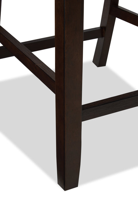 Astoria Counter-Height Dining Chair with Vegan-Leather Fabric, Ladder-Back - Brown