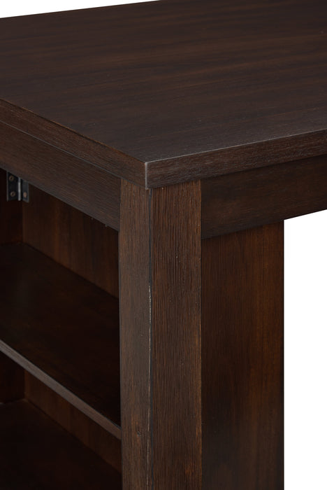 Astoria 5pc Counter-Height Dining Set with Table & 4 Chairs, Built-in Shelves, 60\"W - Brown