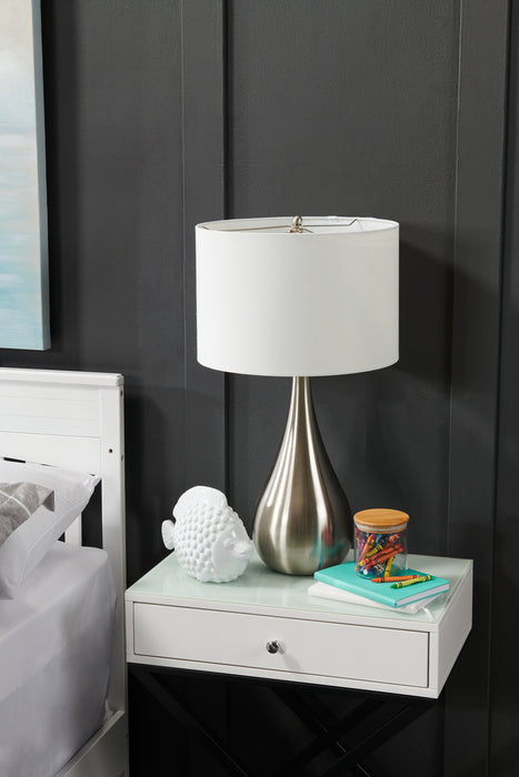 Audrey 21.75\" Brushed Steel Teardrop Table Lamp