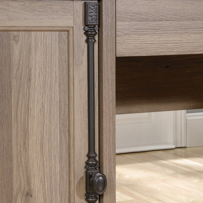 Barrister Lane 68.88\" Corner L-Shaped Office Desk with 3-Drawers & Cabinet - Salt Oak