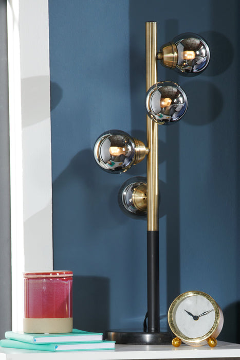 Bennie 25.75\" 4-Light Black and Gold Table Lamp