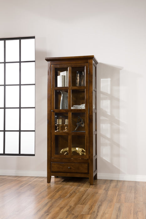 Bardini 28.25\" Display Cabinet with Framed Glass Door - Cherry Brown