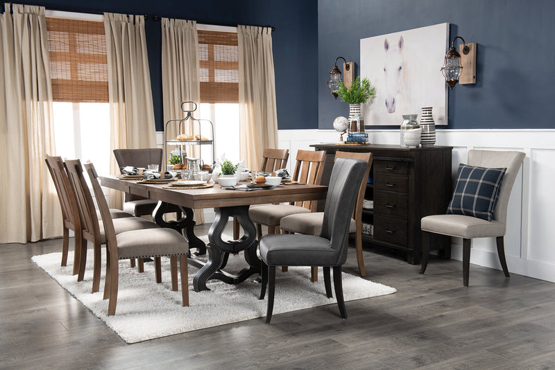 Bree Dining Chair with Vegan Leather Fabric - Grey
