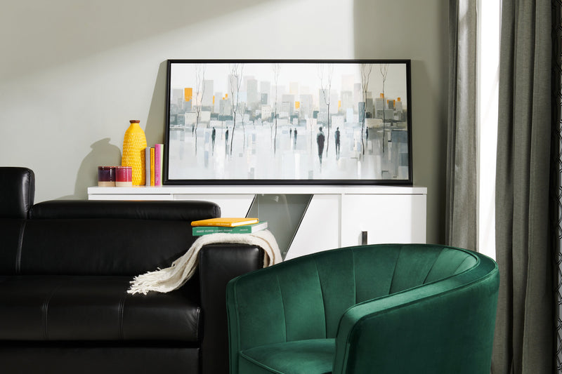 Brinley 29\" Velvet Fabric Accent Chair with Wood Legs - Green