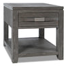 Bronx 24\" Rustic End Table with Storage and Shelf - Grey Wood