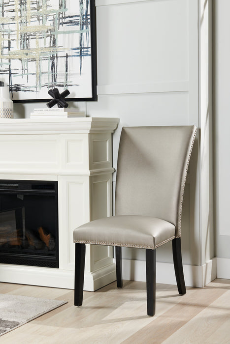 Cami 5pc Dining Set with Table & 4 Grey Chairs, Genuine Marble Top, 70\"W