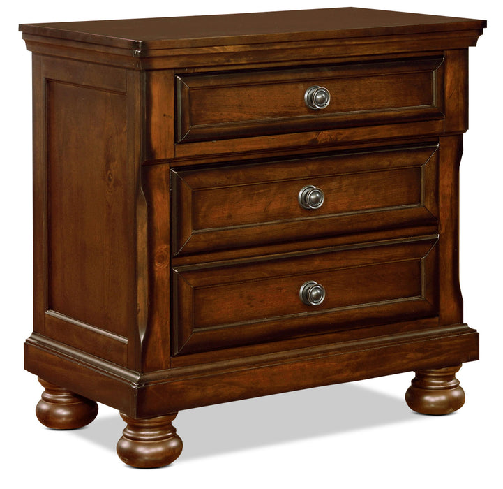 Chelsea Bedside 3-Drawer Nightstand, 28\"W x 28\"H - Cherry Brown