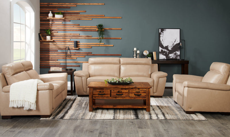 Casey 48\" Rustic Coffee Table with Storage, Shelf and Casters - Brown Wood