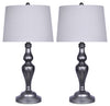 28\" Vintage Metal 2-Piece Set - with Two Table Lamps