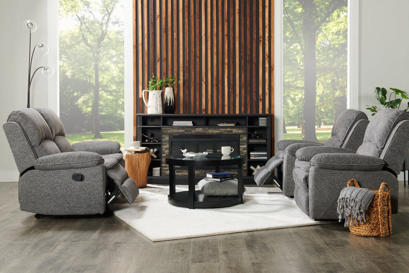 Chandler 60\" Chenille Fabric Reclining Loveseat - Grey