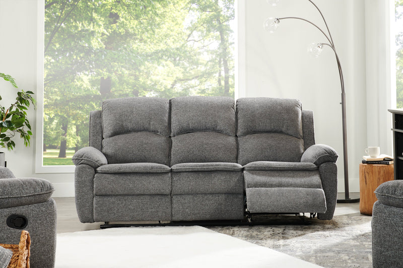 Chandler 82\" Chenille Fabric Reclining Sofa - Grey