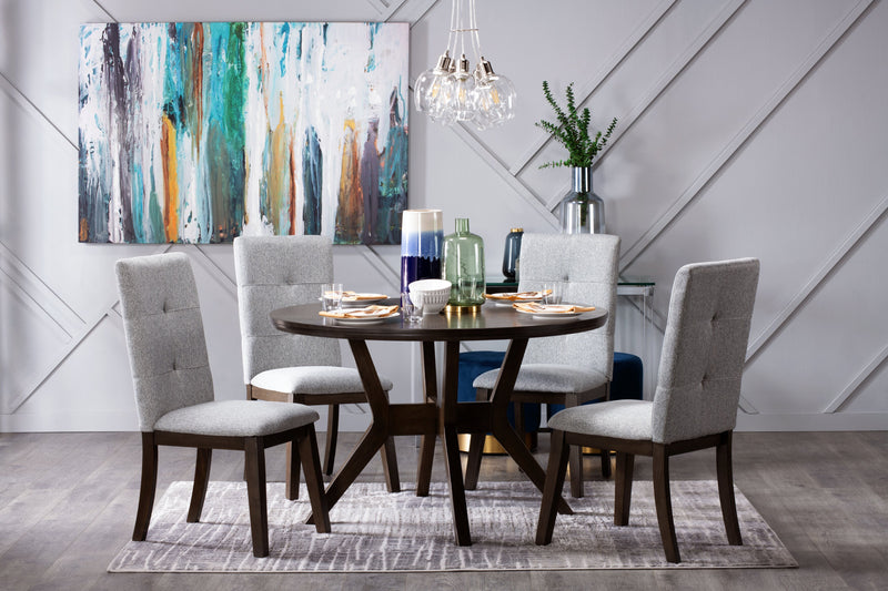 Chelsea Dining Chair with Linen-Look Fabric - Grey