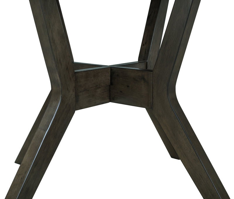 Chelsea 5pc Dining Set with Table & 4 Grey Chairs, 48\"W Round - Grey/Brown