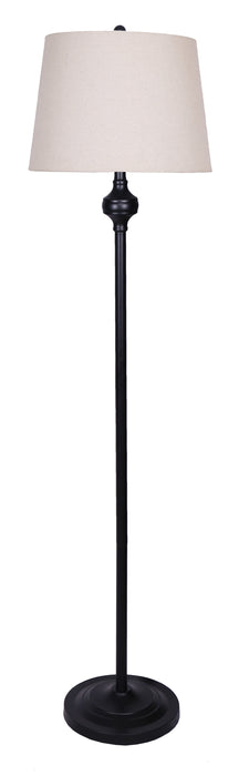 Ciara Traditional Matte Black 3-Piece Set, Floor and Two Table Lamps