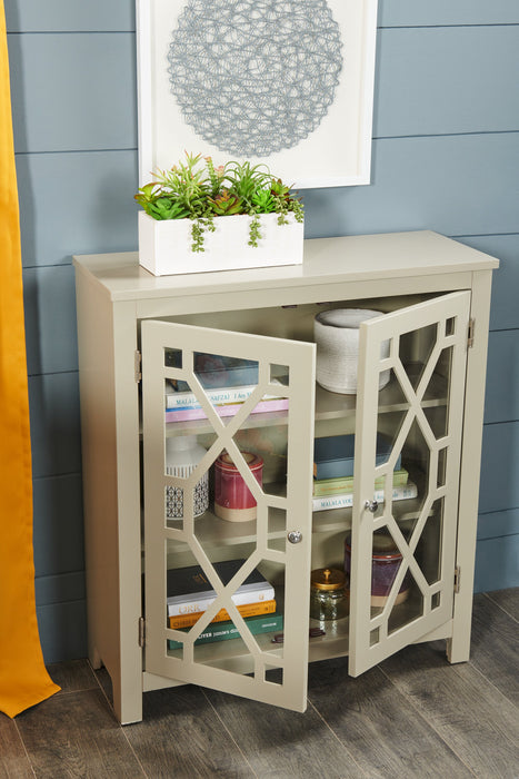 Clary 31.5\" Accent Cabinet with Glass Doors - Grey