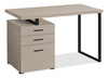 Clayton 47.25\" Reversible Office Desk with 3-Drawers - Taupe