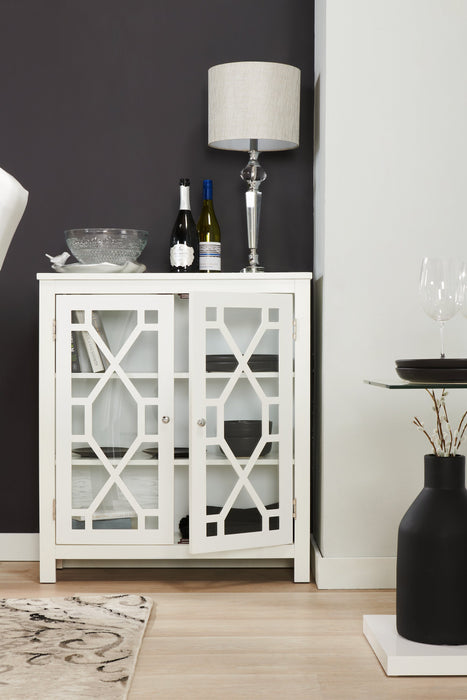Clary 31.5\" Accent Cabinet with Glass Doors - White