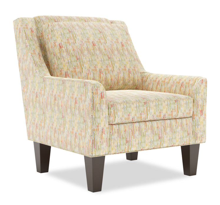 Made in Canada Sofa Lab Customizable Club 29\" Fabric Accent Chair with Wood Legs - Garden Multicolour