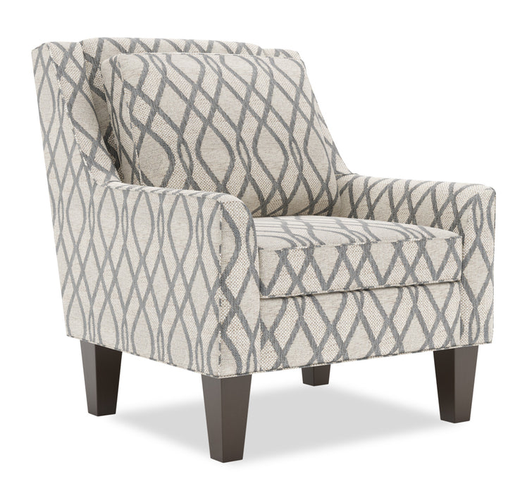 Made in Canada Sofa Lab Customizable Club 29\" Fabric Accent Chair with Wood Legs - Steel Multicolour