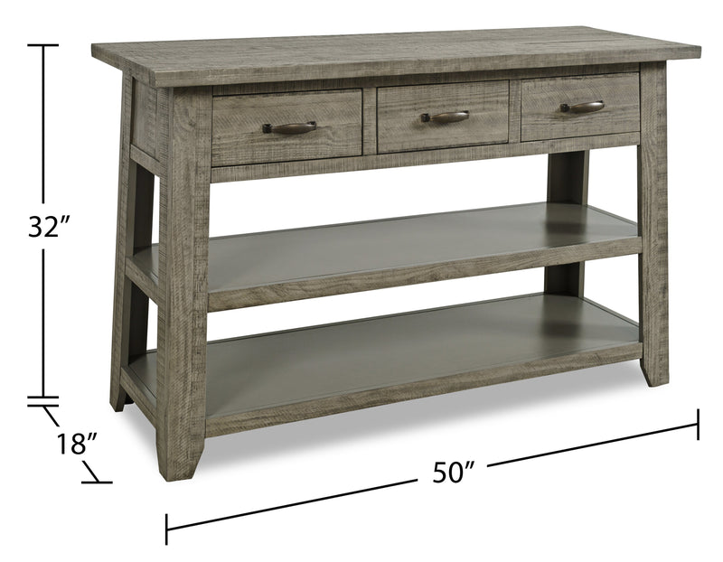 Colson 50\" Rustic Sofa Table with Storage and Shelf - Driftwood