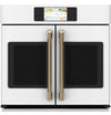 Cafe 30\" 5 Cu. Ft. Electric Wall Oven with True European Convection French Door - Matte White - CTS90FP4NW2