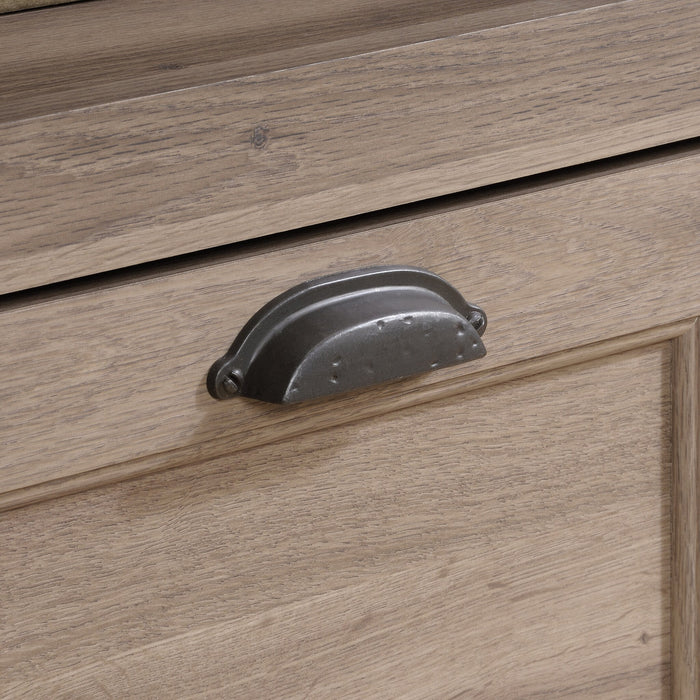 Davon 59.05\" Executive Office Desk with 2-Drawers & Cabinet - Salt Oak