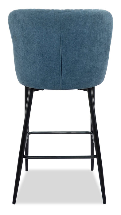 Demi Counter-Height Stool with Velvet-Like Fabric, Metal - Navy