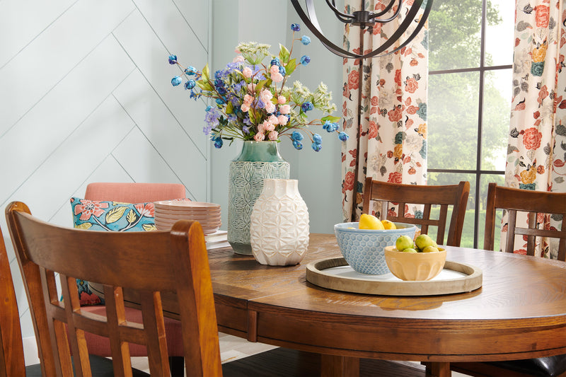 Dena Counter-Height Dining Chair with Vegan-Leather Fabric - Oak Brown