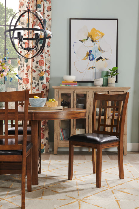 Dena Dining Chair with Vegan-Leather Fabric - Oak Brown