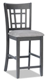 Dena Counter-Height Dining Chair with Vegan-Leather Fabric - Grey