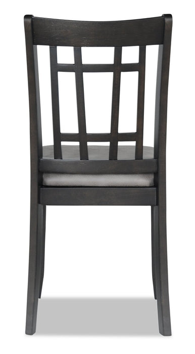 Dena Dining Chair with Vegan-Leather Fabric - Grey