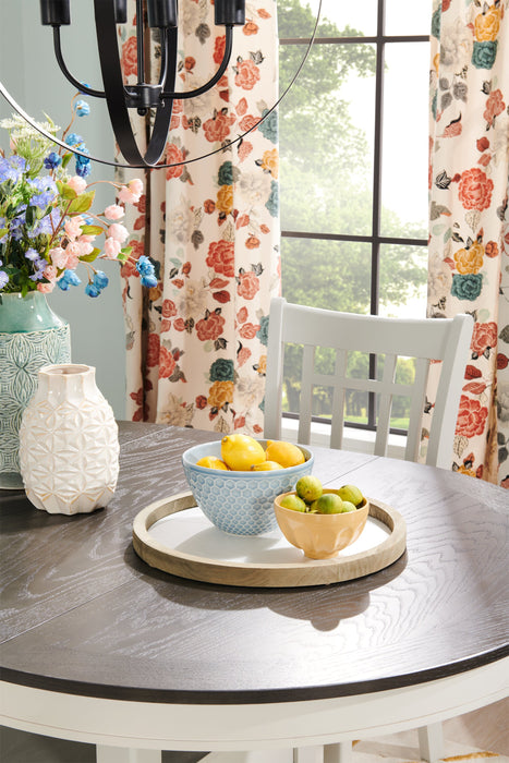 Dena 5pc Counter-Height Dining Set with Table & Chairs, 42-60\"W Extension, Round  - Dove Grey