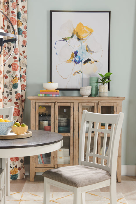 Dena 5pc Counter-Height Dining Set with Table & Chairs, 42-60\"W Extension, Round  - Dove Grey