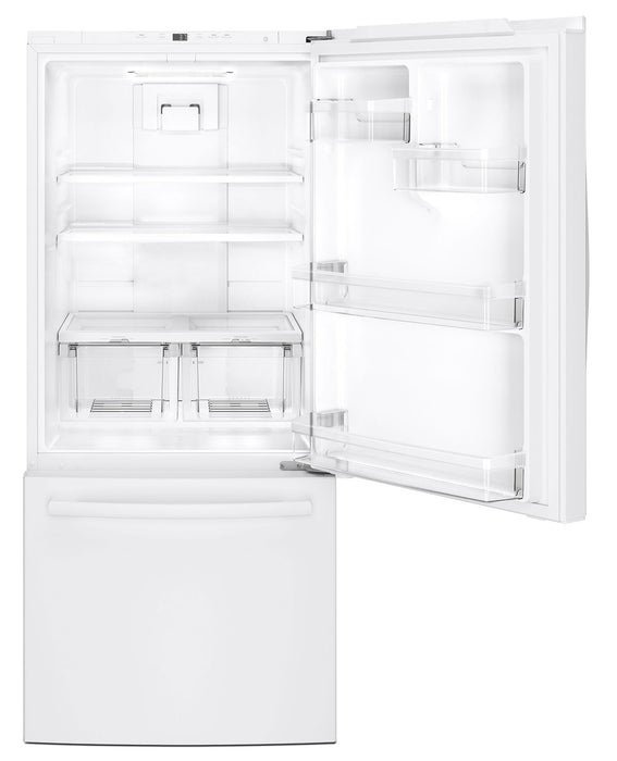 GE 30\" 20.9 Cu. Ft. Bottom-Mount Refrigerator - White - GDE21DGKWW