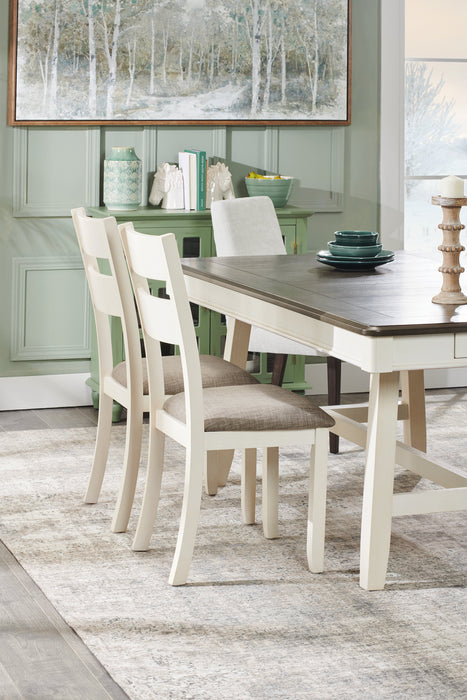 Echo Dining Chair with Linen-Look Fabric, Wood, Ladder-Back - White