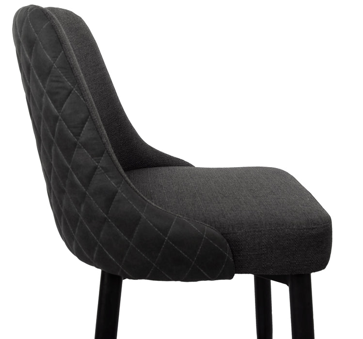 Eden Counter-Height Stool with Linen-Look Fabric, Metal - Charcoal