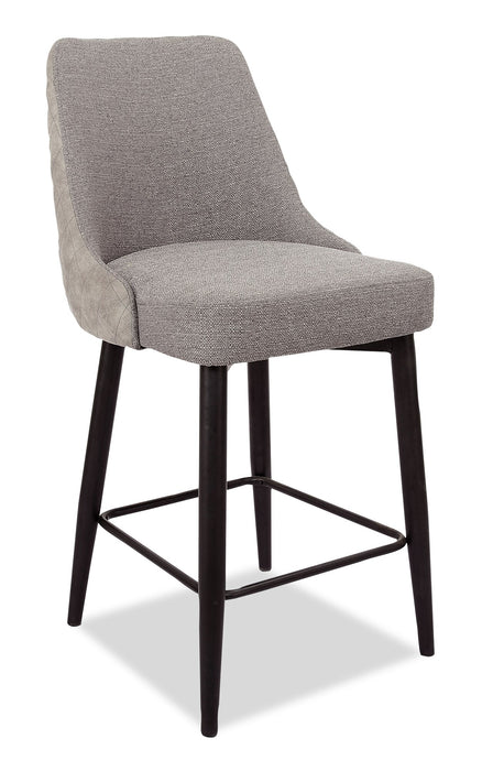 Eden Counter-Height Stool with Linen-Look Fabric, Metal - Grey