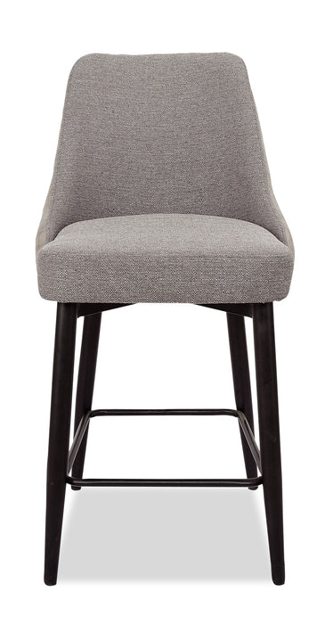Eden Counter-Height Stool with Linen-Look Fabric, Metal - Grey