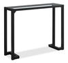 Megan 42\" Glass Top Console Table - Black